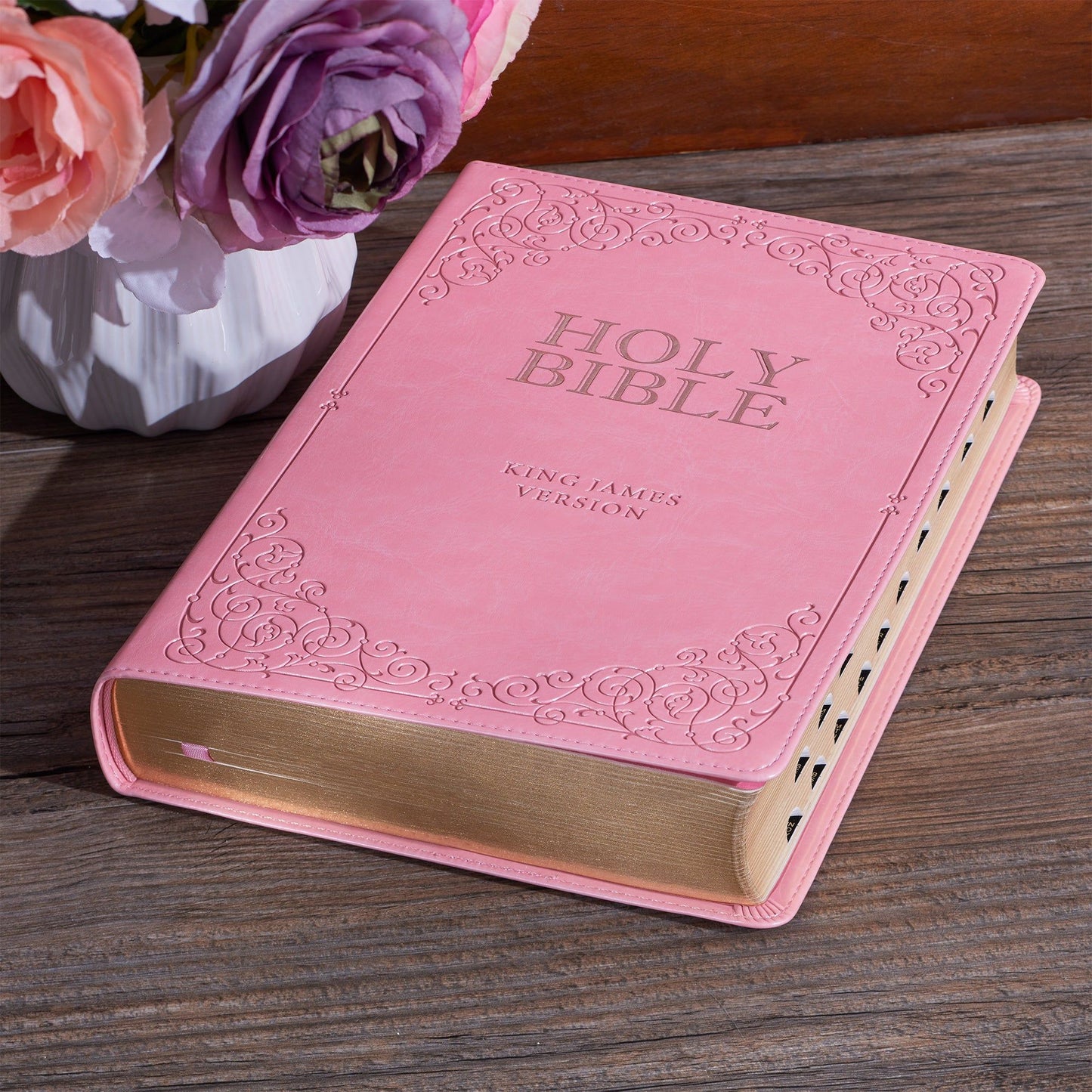 KJV  Bible  Giant  Print  Full-size  Faux
Leather, Pink