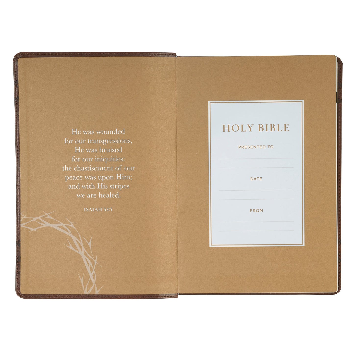KJV  Bible  Giant  Print  Full  Size  Faux
Leather Crown of Thorns, Brown