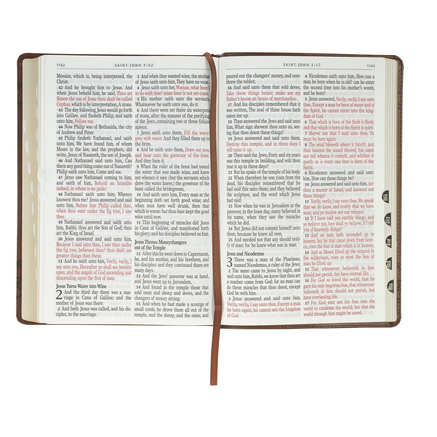 KJV  Bible  Giant  Print  Full  Size  Faux
Leather Crown of Thorns, Brown