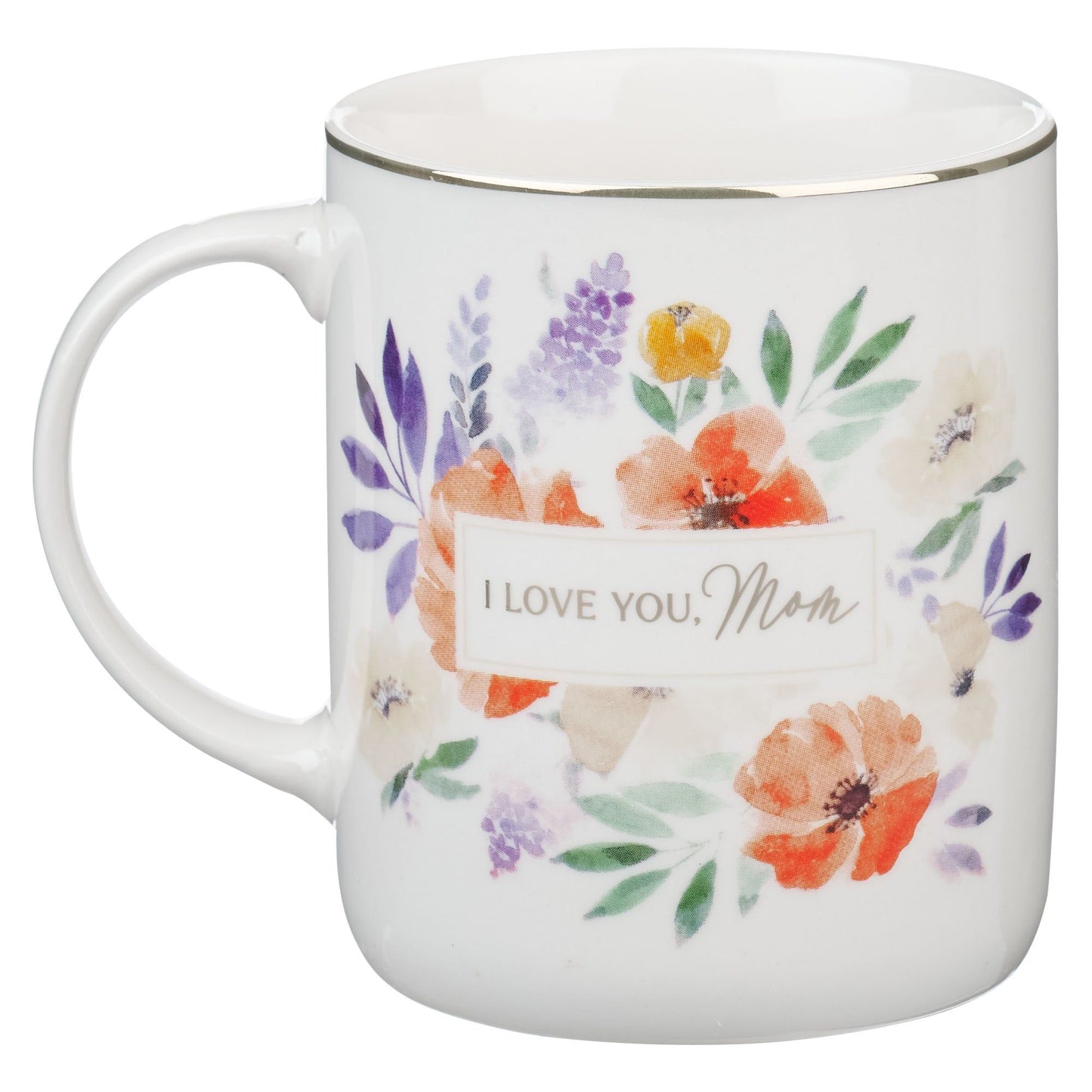 Mug Ivory Floral I Love You, Mom