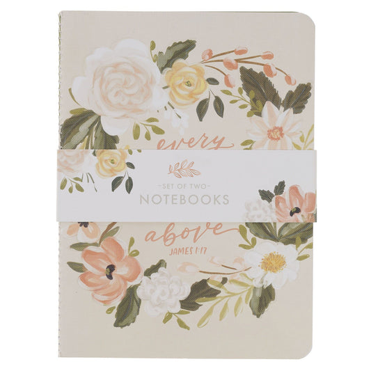 Notebook Set Medium 2pc Cream Green
Floral