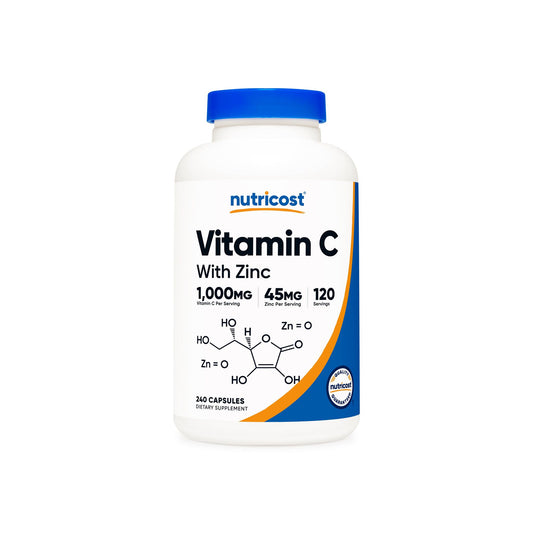 Vitamin C Capsules with Zinc (240 CAPS) 120 Servings