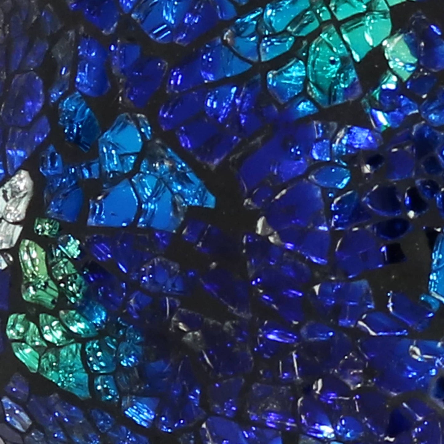 Glass Indigo Flower Mosaic Fly-Through Hanging Bird Feeder