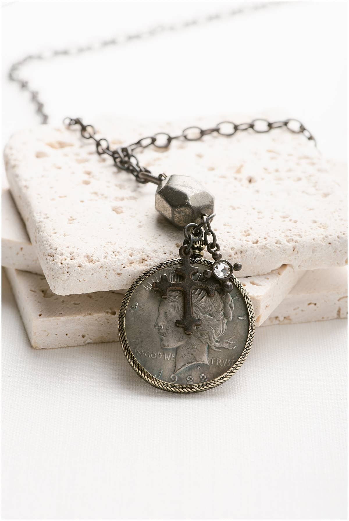 Relic Coin and Cross Necklace