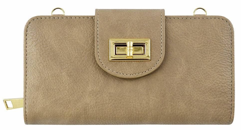 AD041 Turn Lock Crossbody Wallet