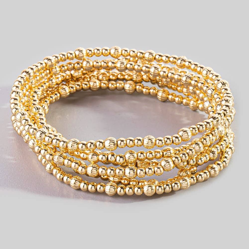 Mini Metallic Beaded Bracelet Set