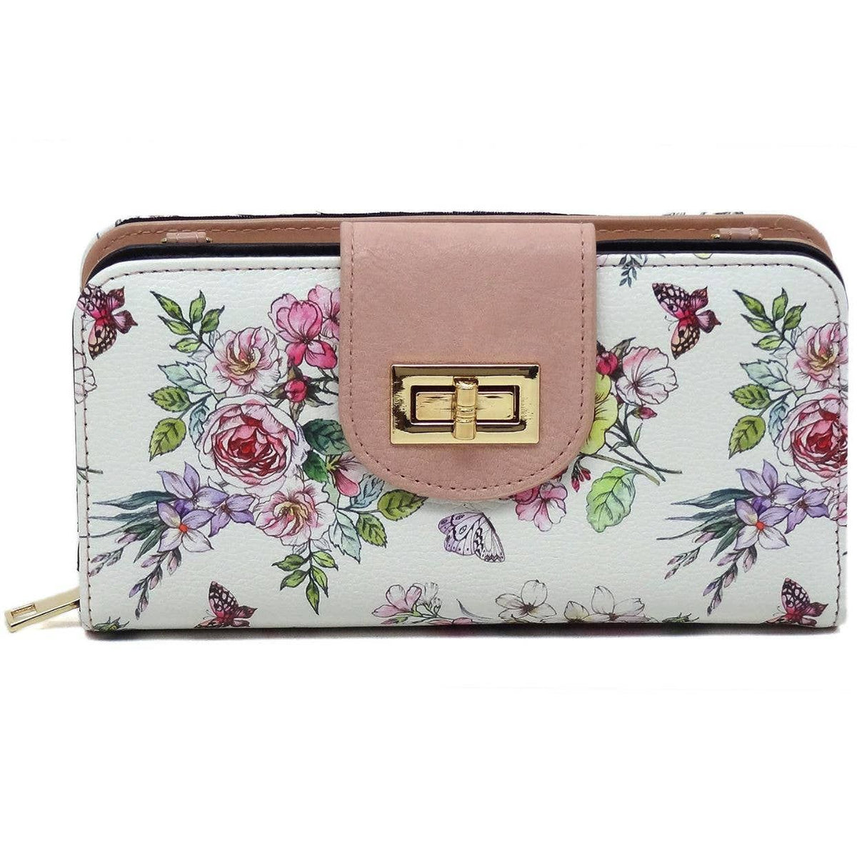 AD041 Turn Lock Crossbody Wallet