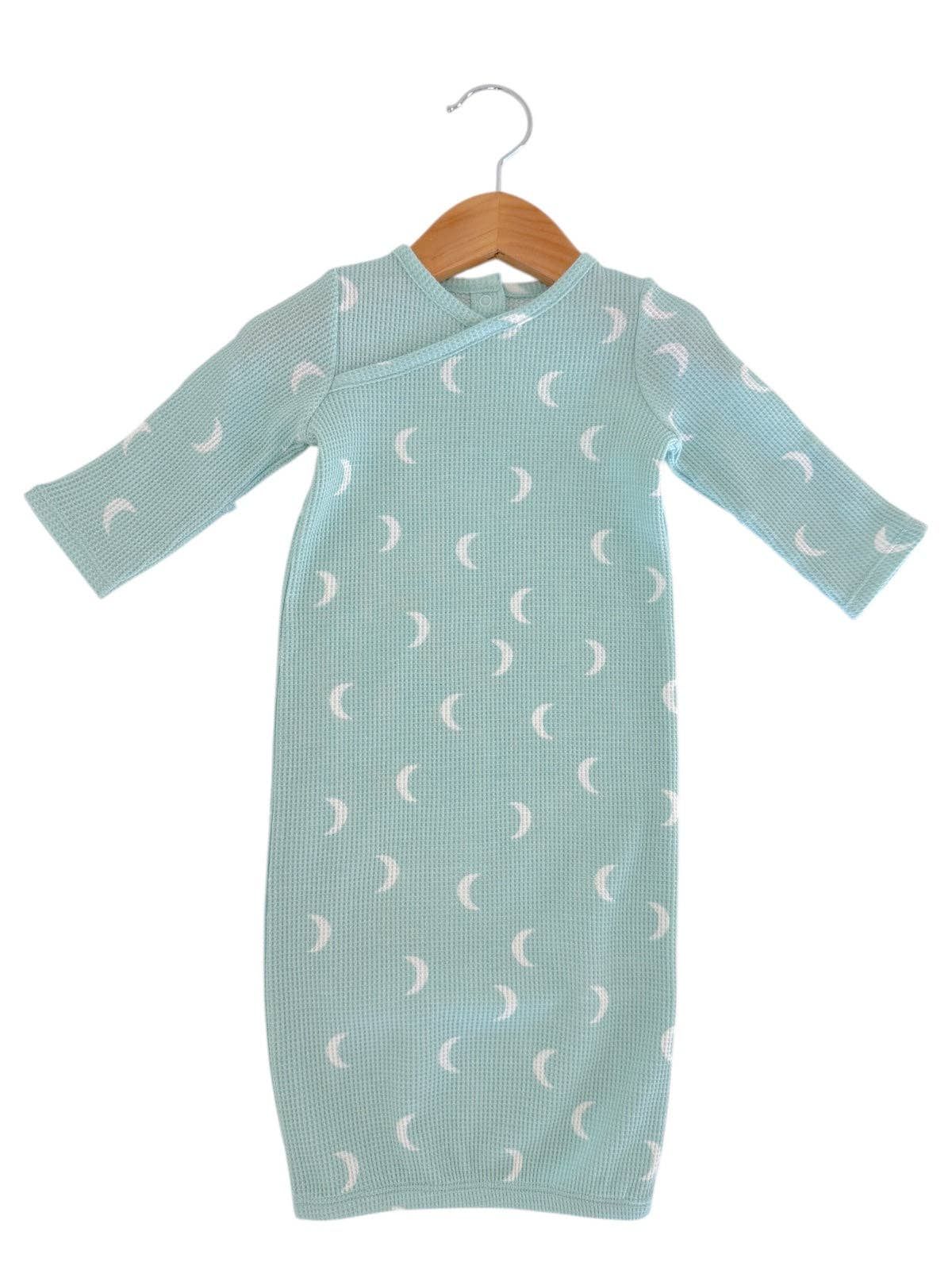 Organic Waffle Gown, Light Blue Moon