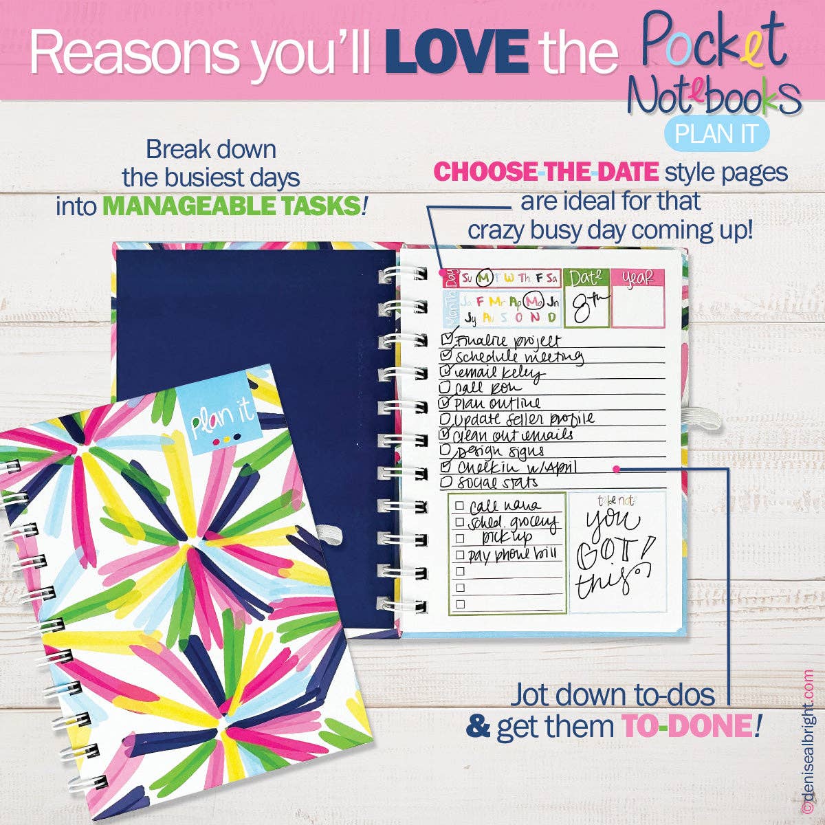 Pocket Notebooks | List, Plan, Doodle | Pack of 6
