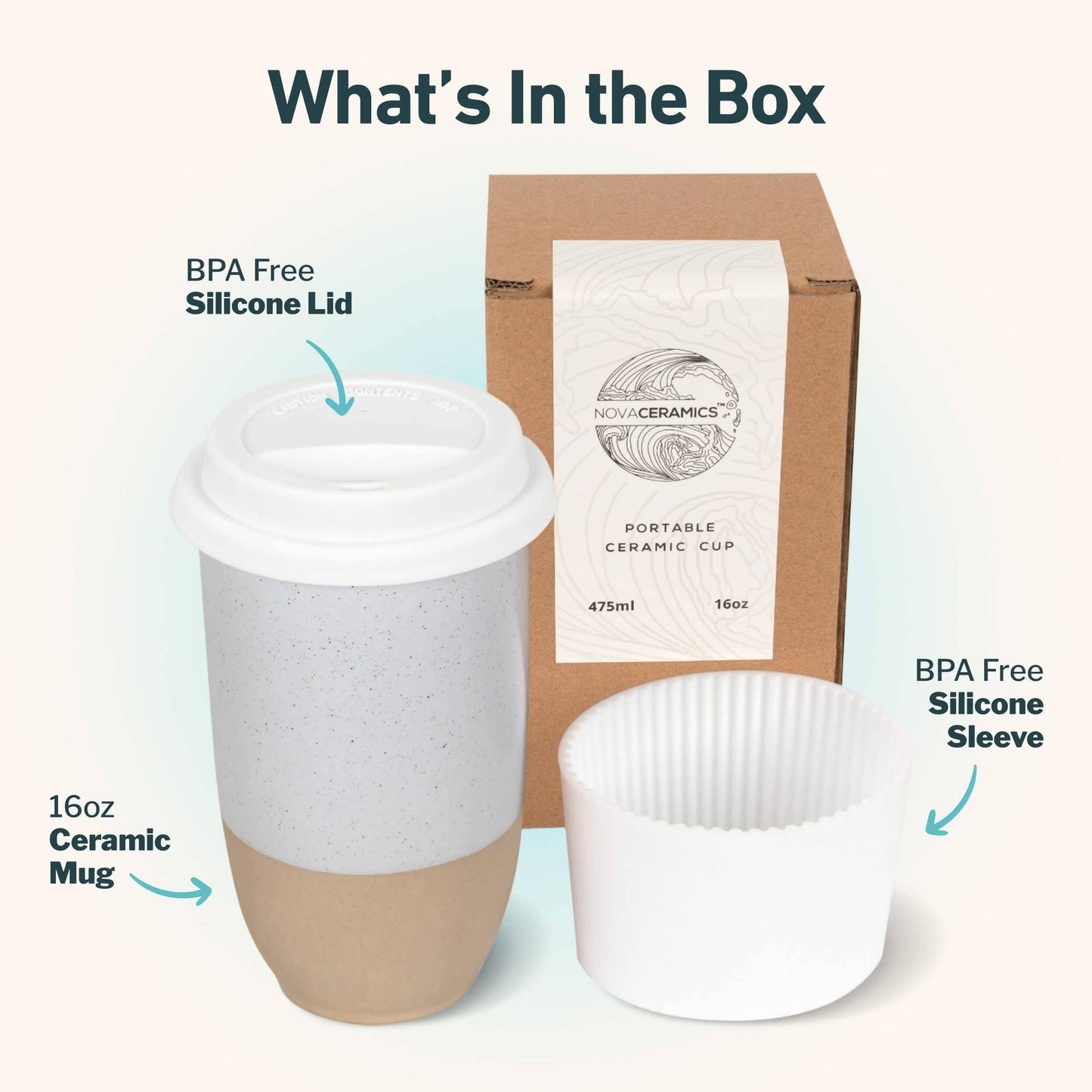 Dune 16oz Ceramic Travel Mug – (Includes Lid & Band)