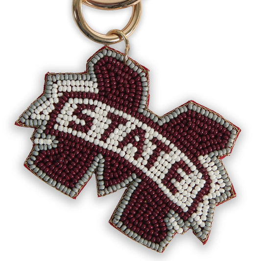 Beaded Purse Charm – Mississippi State Bulldogs