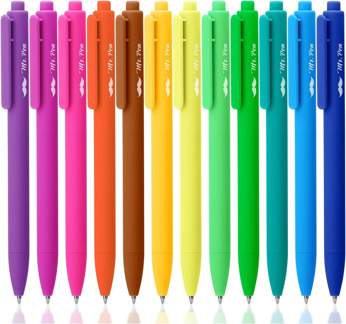 Cute 12-Pack Retractable Gel Pens with Colored Ink