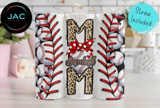 Coquette Baseball Mom Skinny Tumbler 20oz