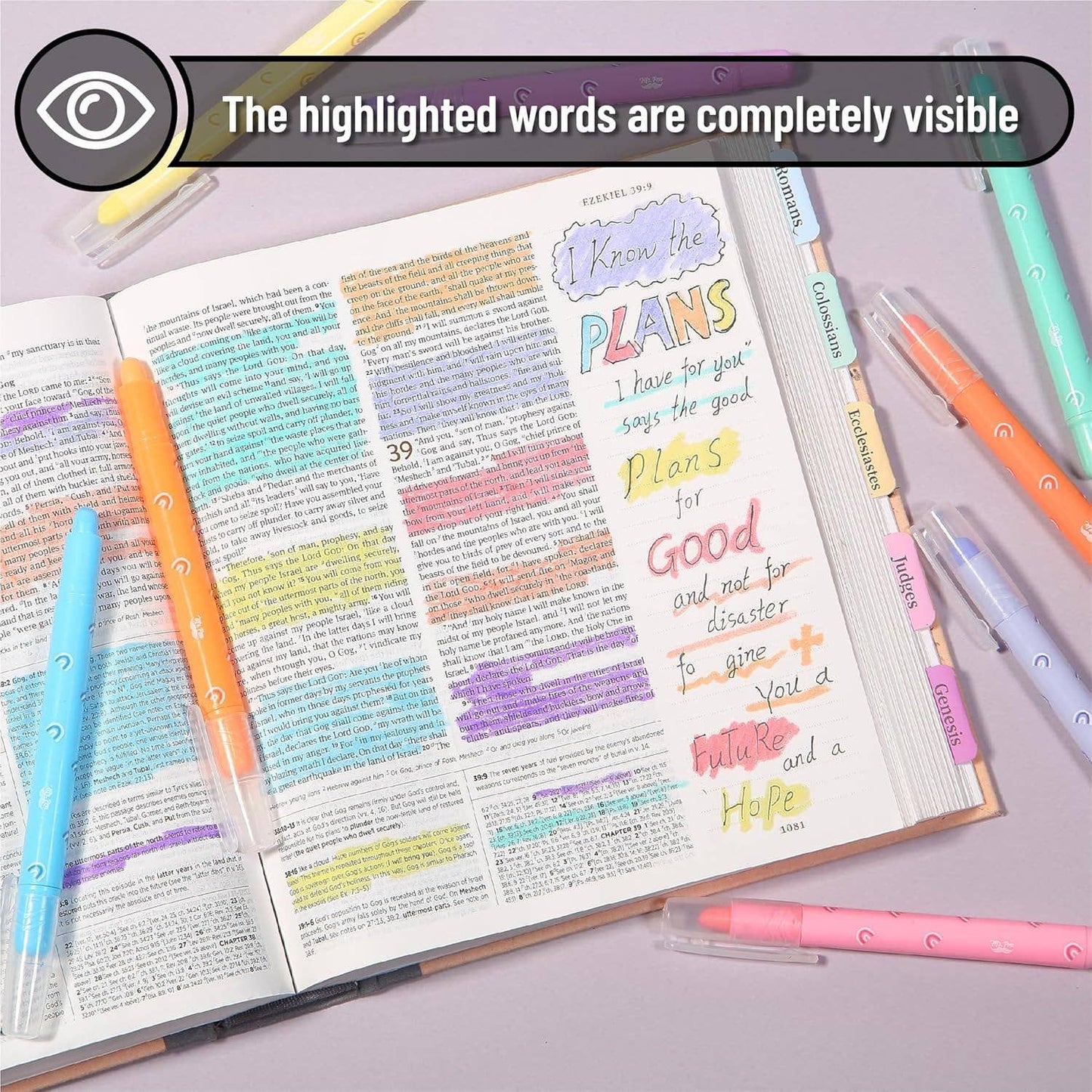 Bible Gel Highlighters 8 Pack No Bleed