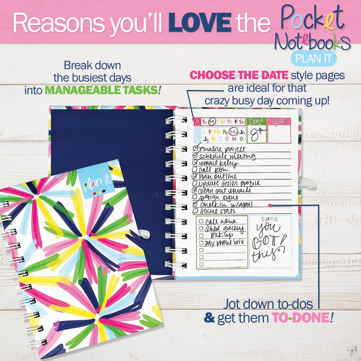 Pocket Notebooks | List, Plan, Doodle | Pack of 6