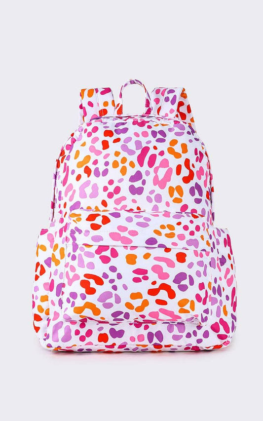 Cheetah Printed Kids Girls Backpack