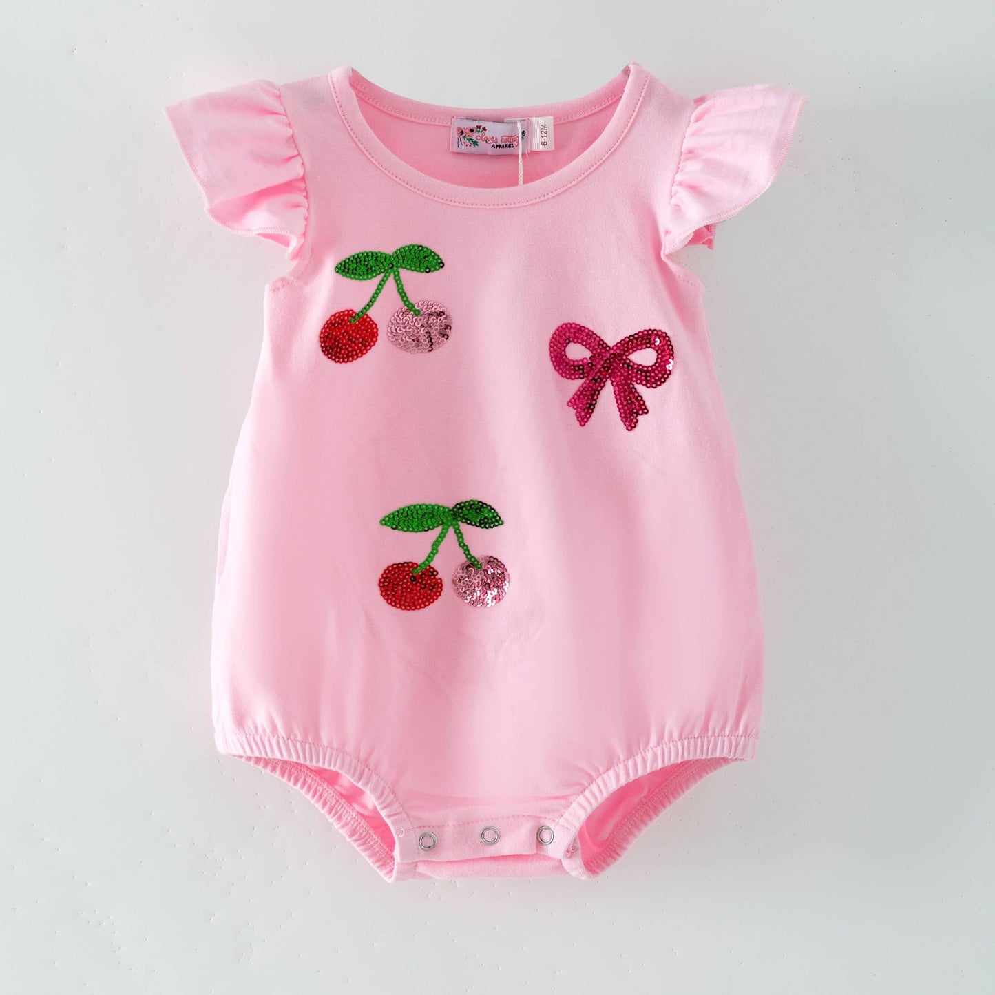 Cherry Sequin Baby Romper