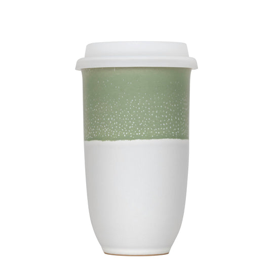 Sage Green Ceramic Travel Mug – 16oz Reusable Cup