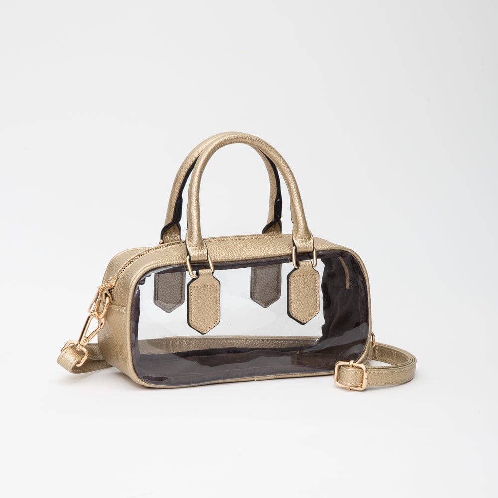 TG10774 Clear Plastic East-West Top Handle/Crossbody Bag