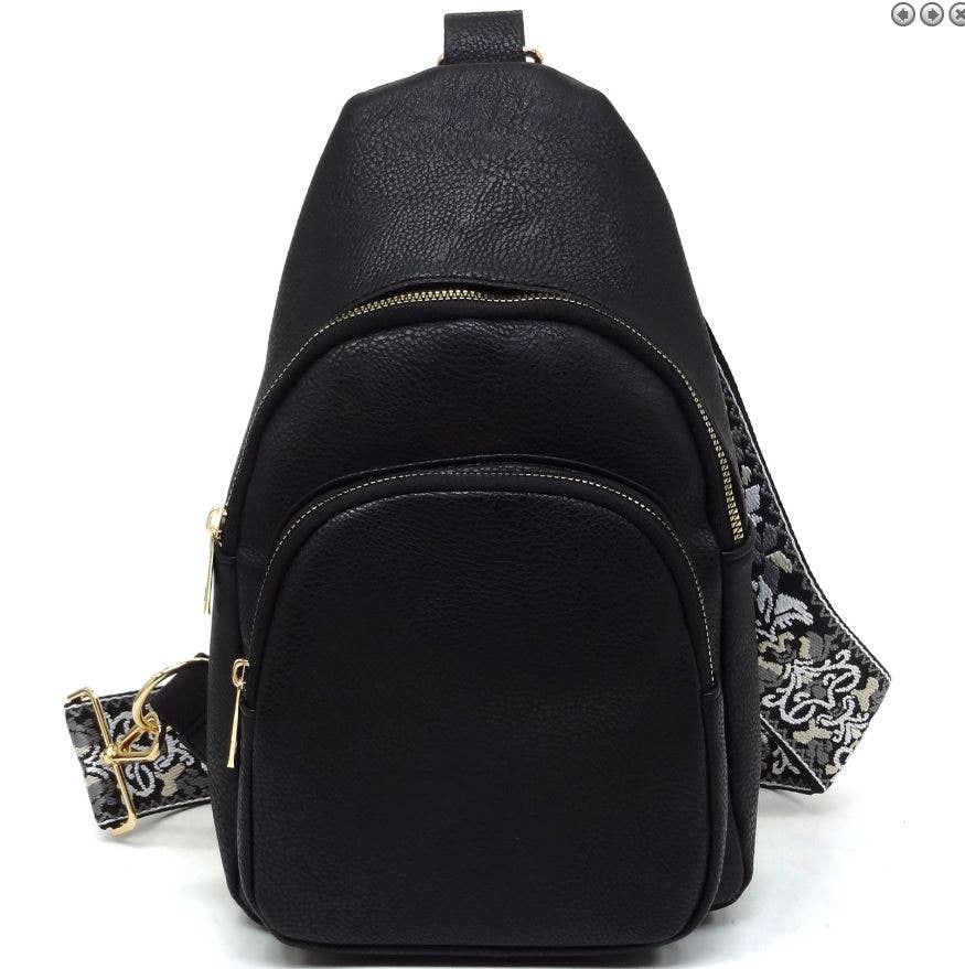 Zara Zipper Crossbody Bag with Boho Strap