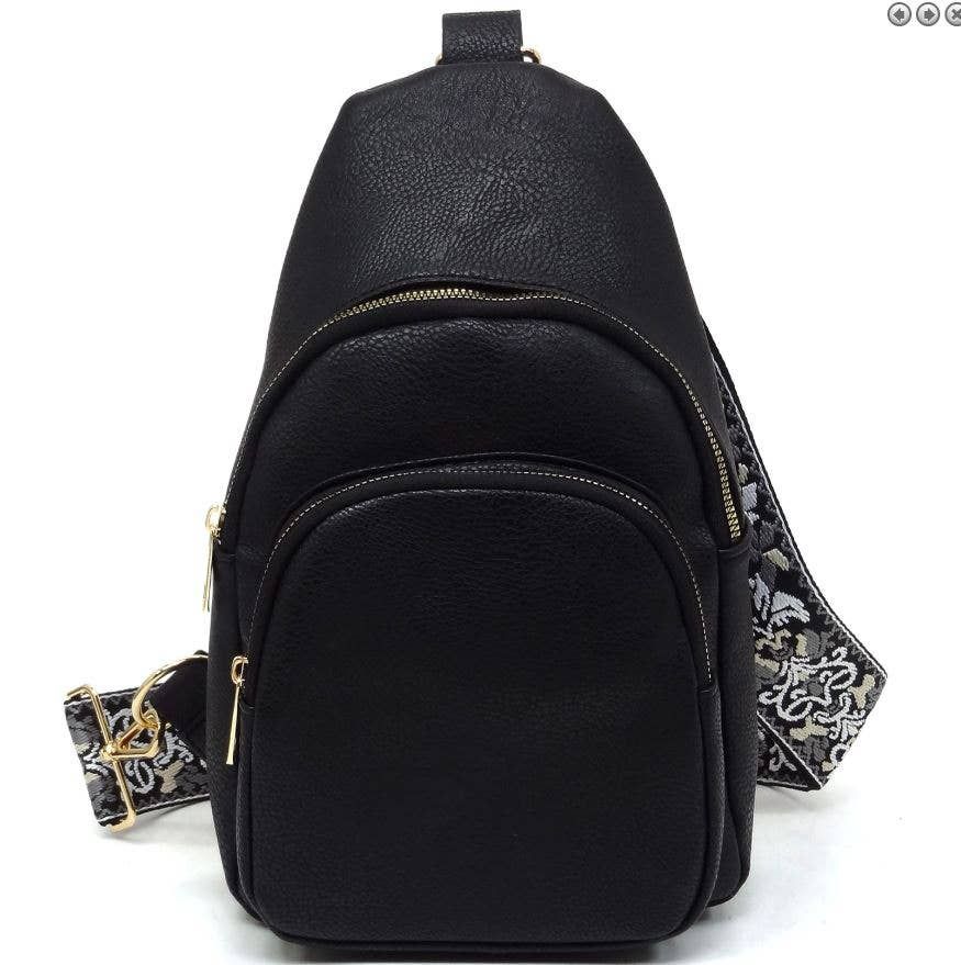 Zara Zipper Crossbody Bag with Boho Strap