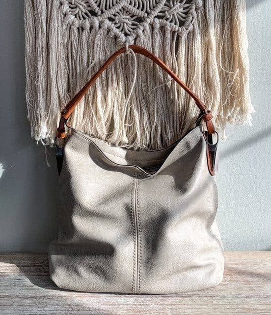 LHL001-2 Side Metal Accent Hobo Bag