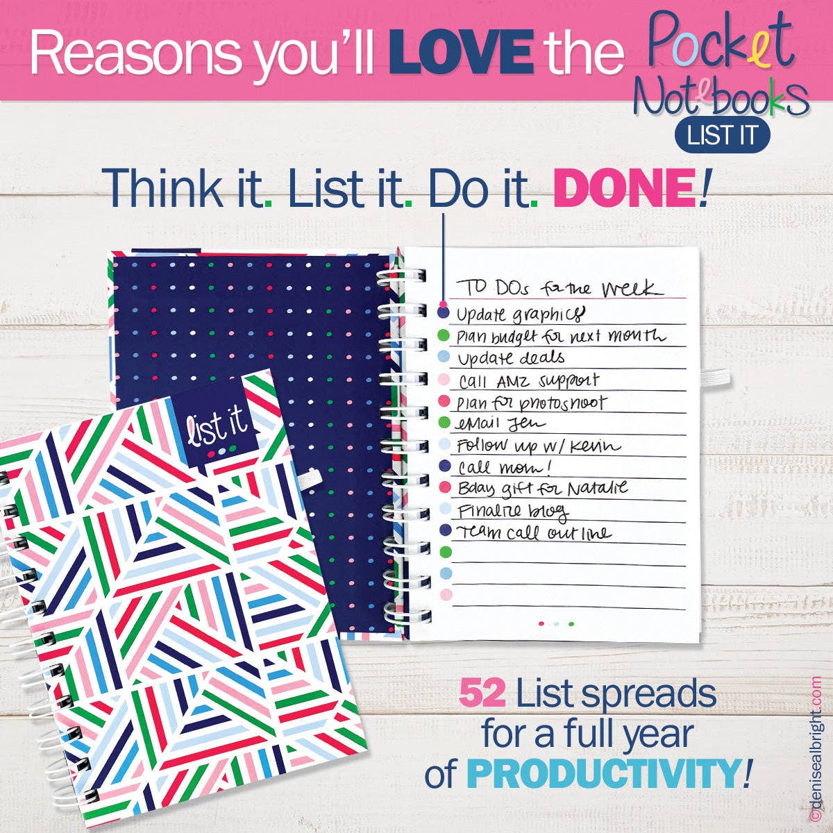 Pocket Notebooks | List, Plan, Doodle | Pack of 6