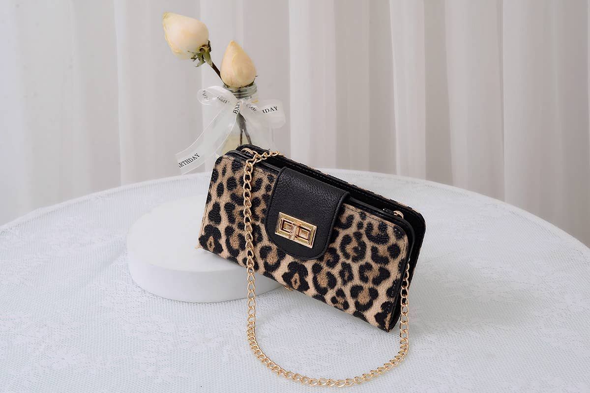 AD041 Turn Lock Crossbody Wallet