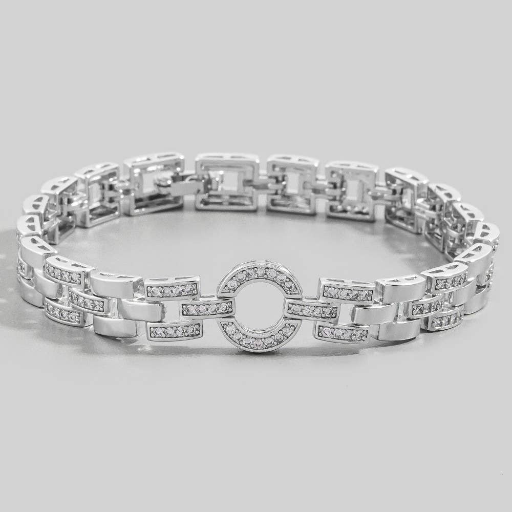 Pave Chain Link Circle Bracelet