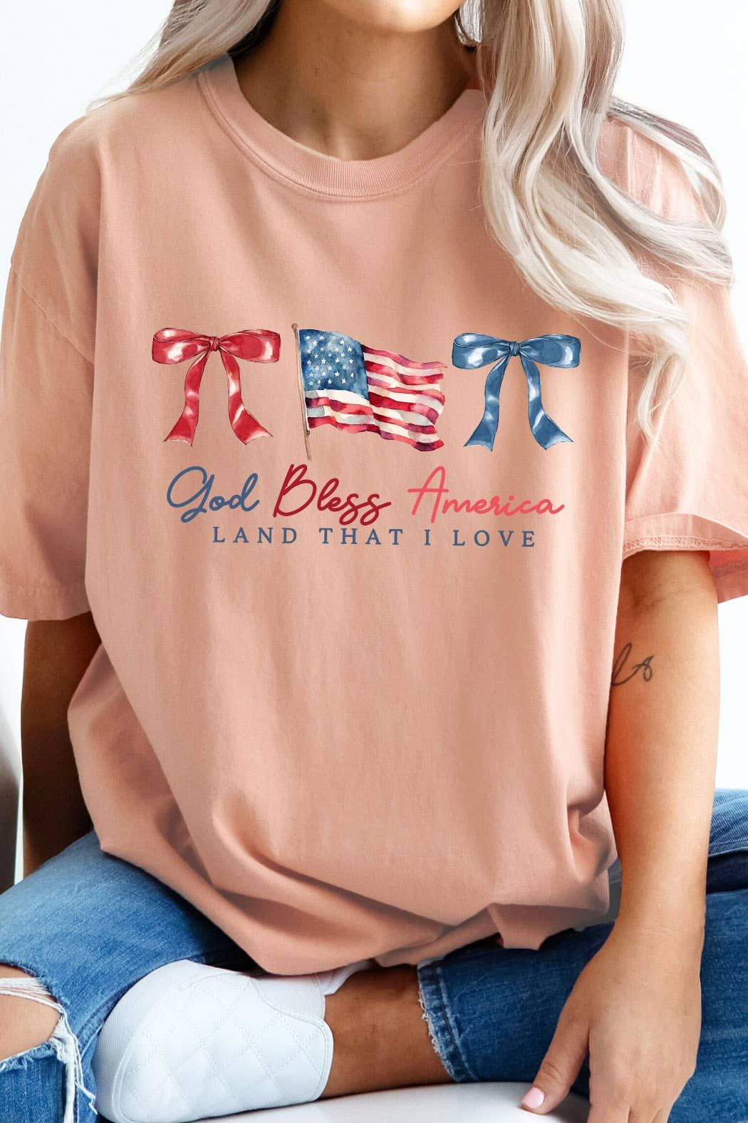 God Bless America Coquette Comfort Colors Tee