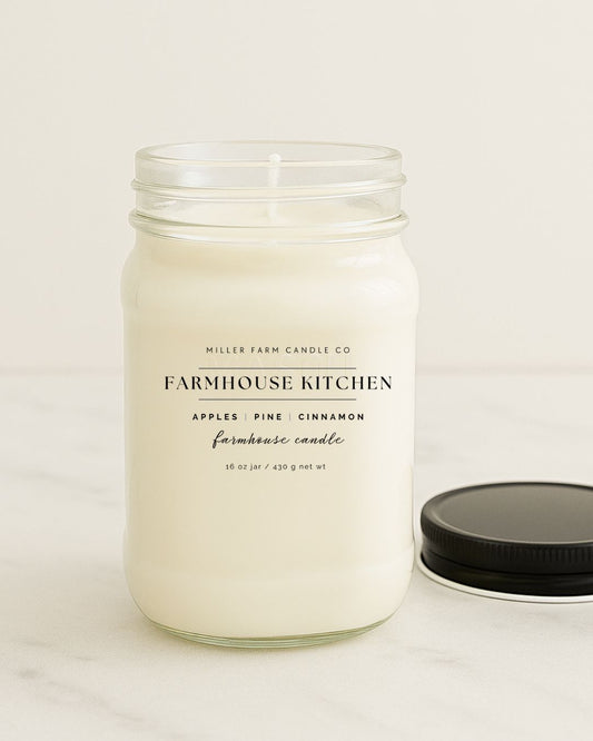 16 oz Farmhouse Jar Soy Candle | Seasonal & Classic Scents