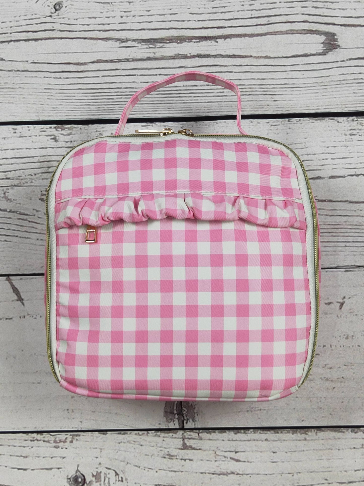 Plaid Ruffle Baby Girls Lunch Boxes Bag