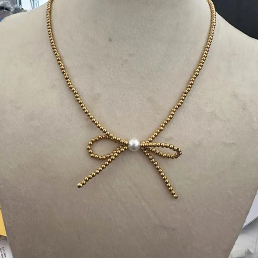 Farah 18k Gold Beaded Necklace ~ Deep South Originals