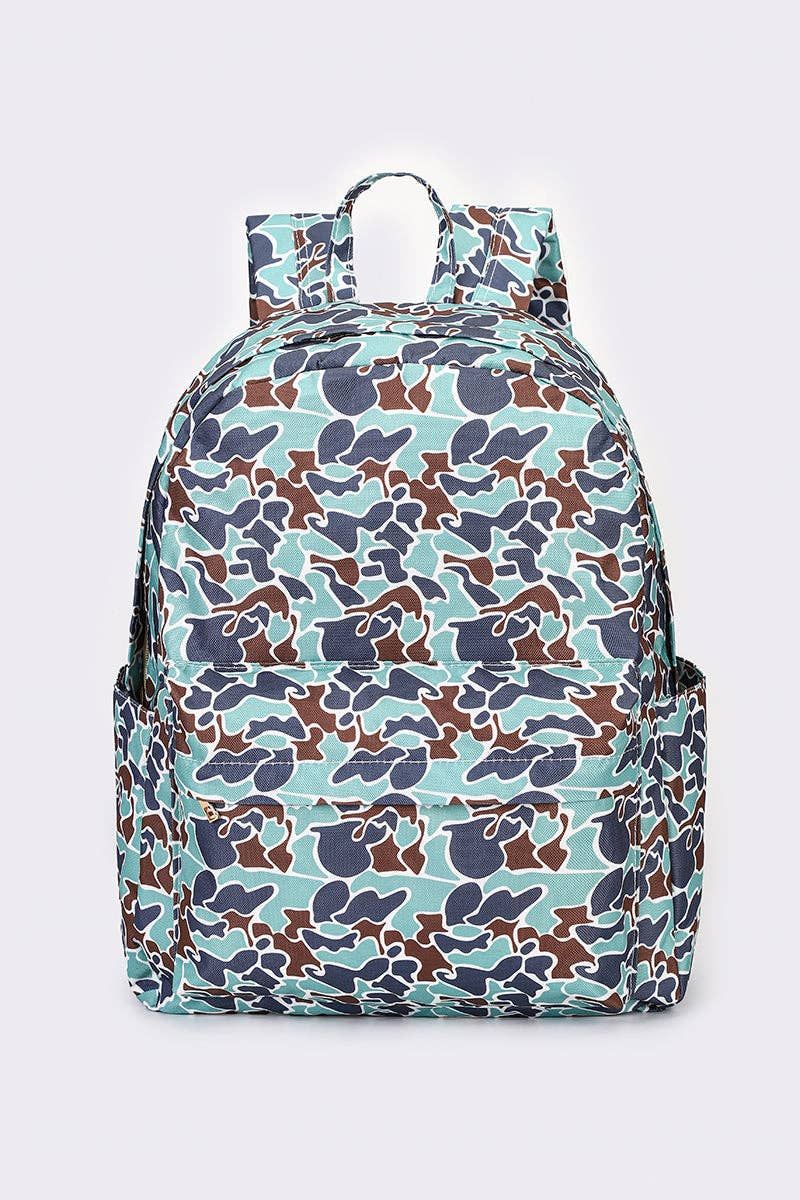 Camouflage Print Kids Canvas Backpack