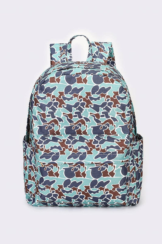 Camouflage Print Kids Canvas Backpack