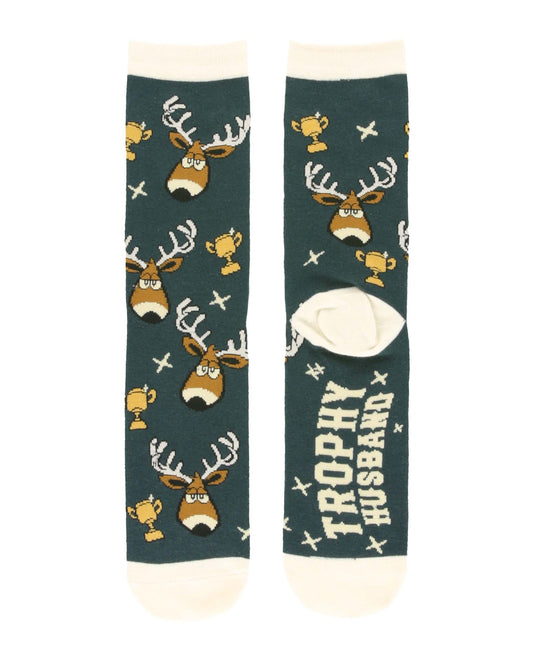 Trophy Husband Blue Crew Sock