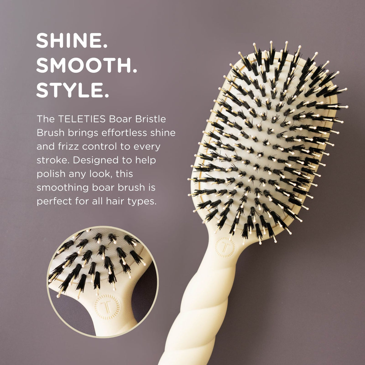 Boar Bristle Hair Brush | Tan