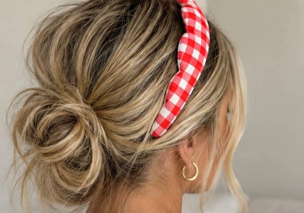 Red Gingham “Get Ready With Me” Skincare Headband