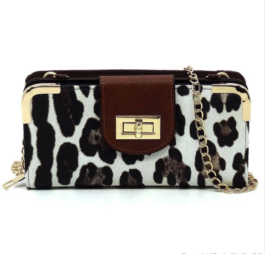 AD041 Turn Lock Crossbody Wallet